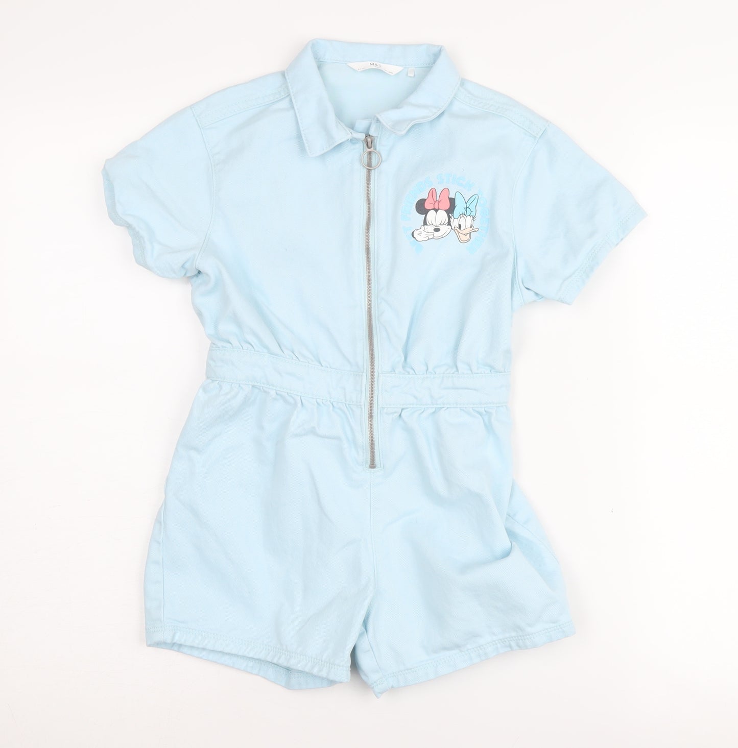 Marks and Spencer Girls Blue Minnie Mouse Playsuit, 6-7 Years