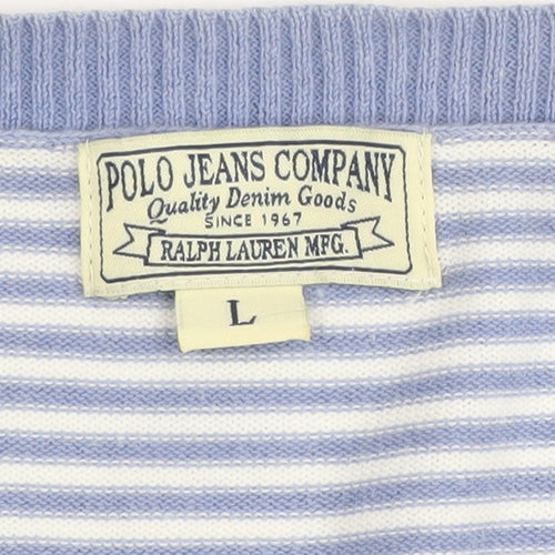 Polo Jeans Ralph Lauren Men's Blue Striped Pullover L