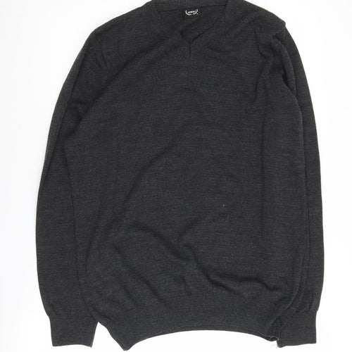 Gerekli Men's Black V-Neck Pullover Jumper L