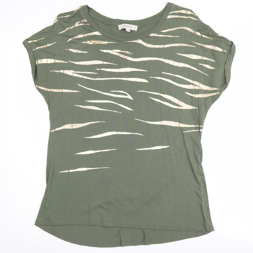 Oasis Women's Green Animal Print T-Shirt Size M