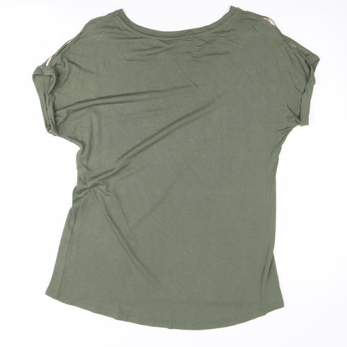 Oasis Women's Green Animal Print T-Shirt Size M