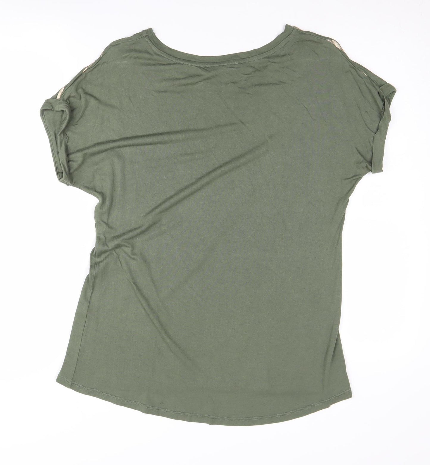 Oasis Women's Green Animal Print T-Shirt Size M