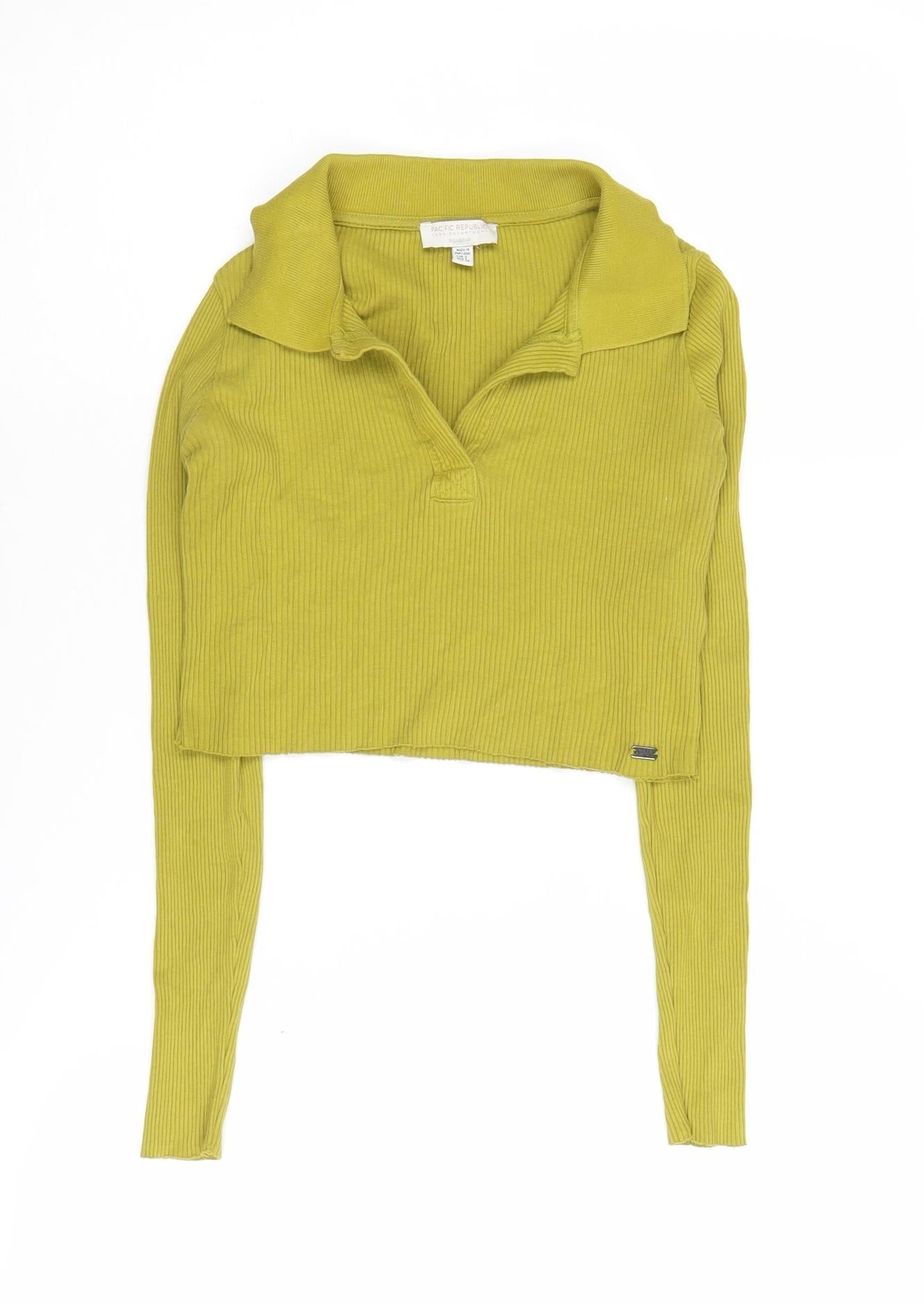 Pacific Republic Green Collared Pullover Jumper, Teens, Size 8