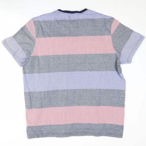 Atlantic Bay Men's Multicoloured Striped 2XL Henley T-Shirt
