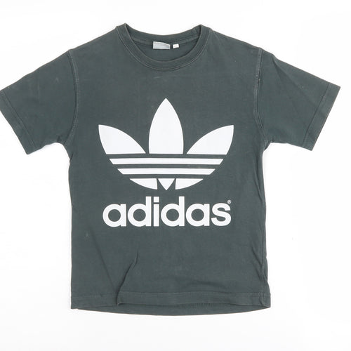 Adidas Boys Black Medium Graphic Print T-Shirt