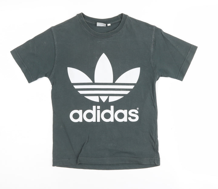 Adidas Boys Black Medium Graphic Print T-Shirt