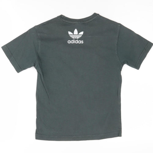 Adidas Boys Black Medium Graphic Print T-Shirt