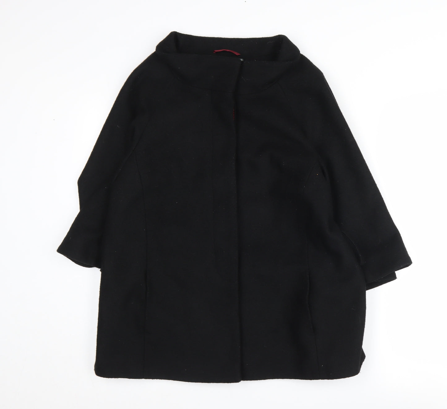 Et Vous Women's Black Mid-Length Overcoat Size 16