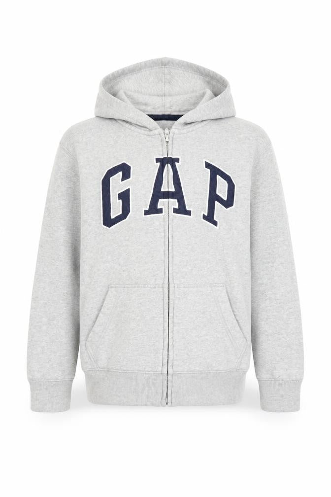 Gap Boys Grey Full Zip Hoodie - Large, Casual Wear