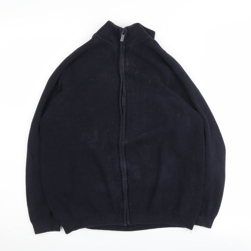 Next Boys Black Full Zip Jumper 11 Years Cotton Knit