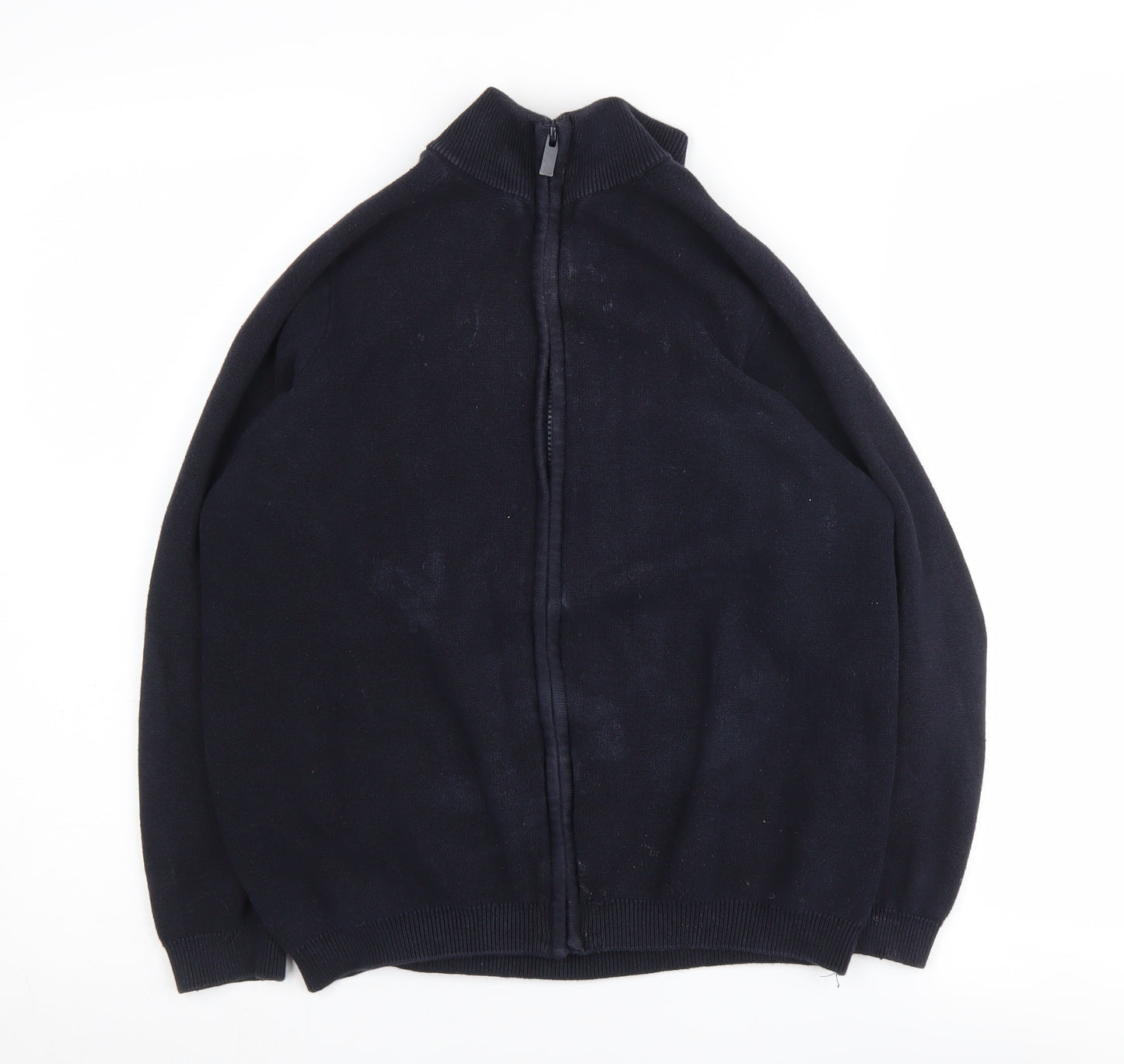 Next Boys Black Full Zip Jumper 11 Years Cotton Knit
