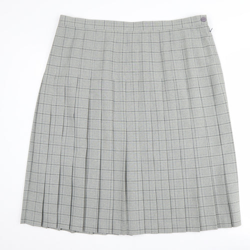 Honor Millburn Grey Pleated Check Skirt, Size 20