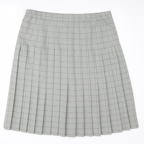 Honor Millburn Grey Pleated Check Skirt, Size 20