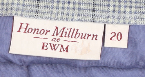 Honor Millburn Grey Pleated Check Skirt, Size 20