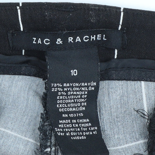 Zac & Rachel Black Check Women's Trousers, Size 10