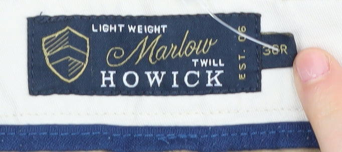 Howick Men's Beige Chino Trousers Size 36R