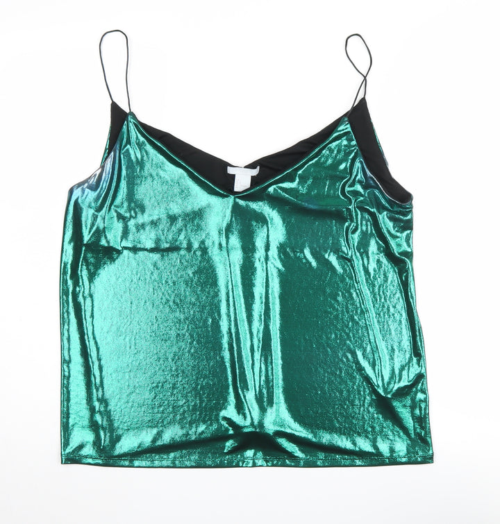 H&M Women’s Green Camisole Tank Spaghetti Strap L
