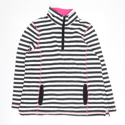 Dash Women's Black Striped Pullover Sweatshirt Size 16
