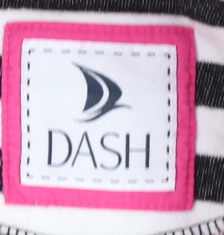 Dash Women's Black Striped Pullover Sweatshirt Size 16