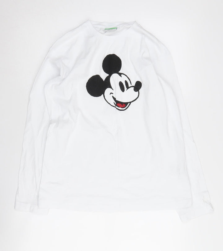 Benetton Boys Disney Mickey Mouse White T-Shirt 3XL