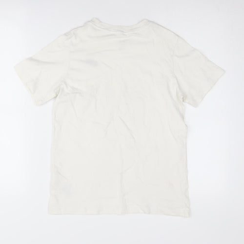 Nike Boys White L T-Shirt with Logo Accents