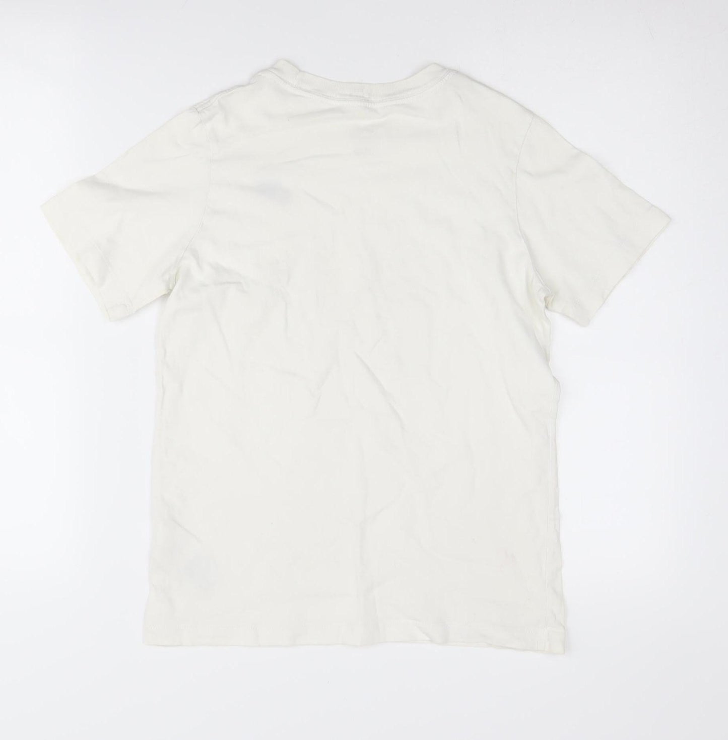 Nike Boys White L T-Shirt with Logo Accents