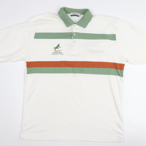 On Stage Men's 2XL White Polo Shirt - Colourblock Casual