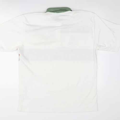 On Stage Men's 2XL White Polo Shirt - Colourblock Casual