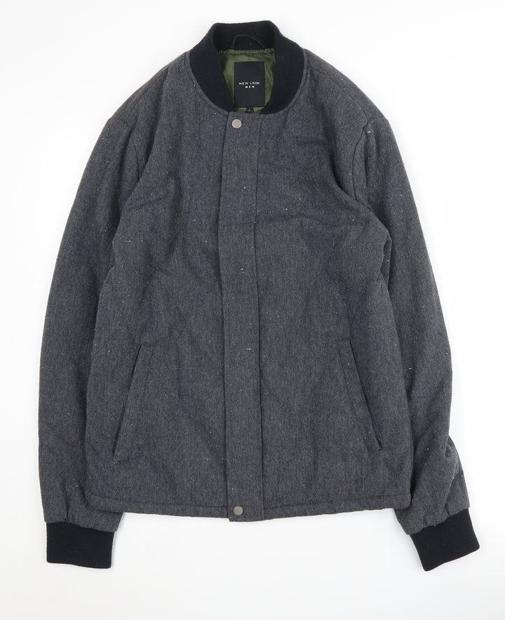 New Look Men’s Grey Bomber Jacket - Small Size