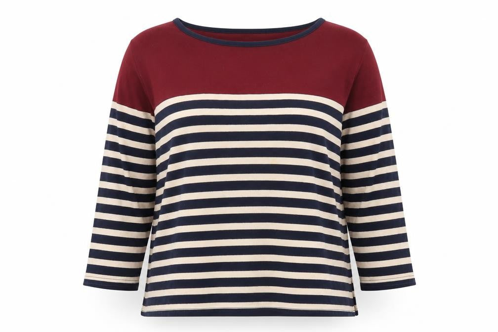 Front view of Isle Multicoloured Women's Striped T-Shirt L