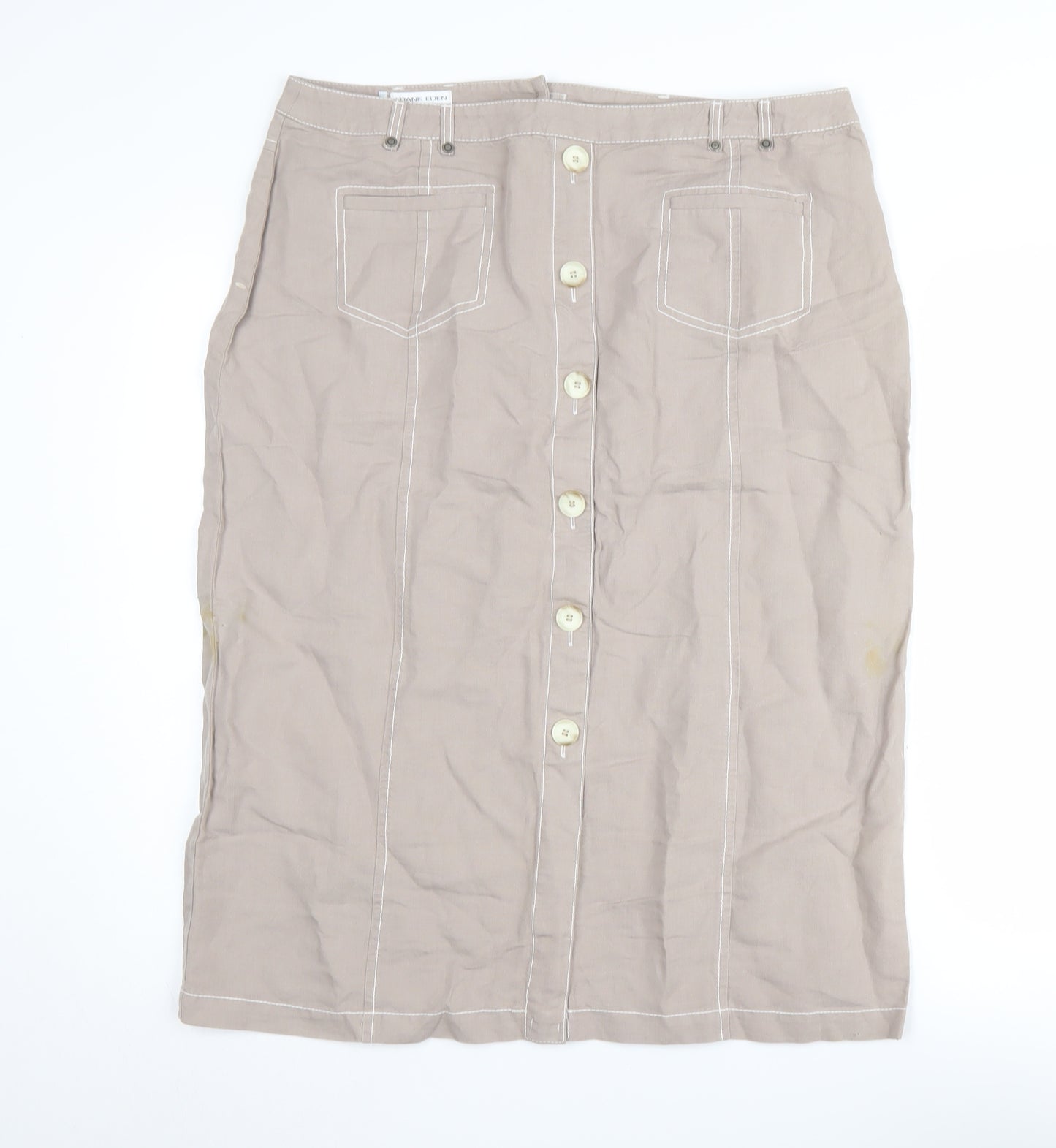 Frank Eden Women's Beige Pencil Skirt Size 18