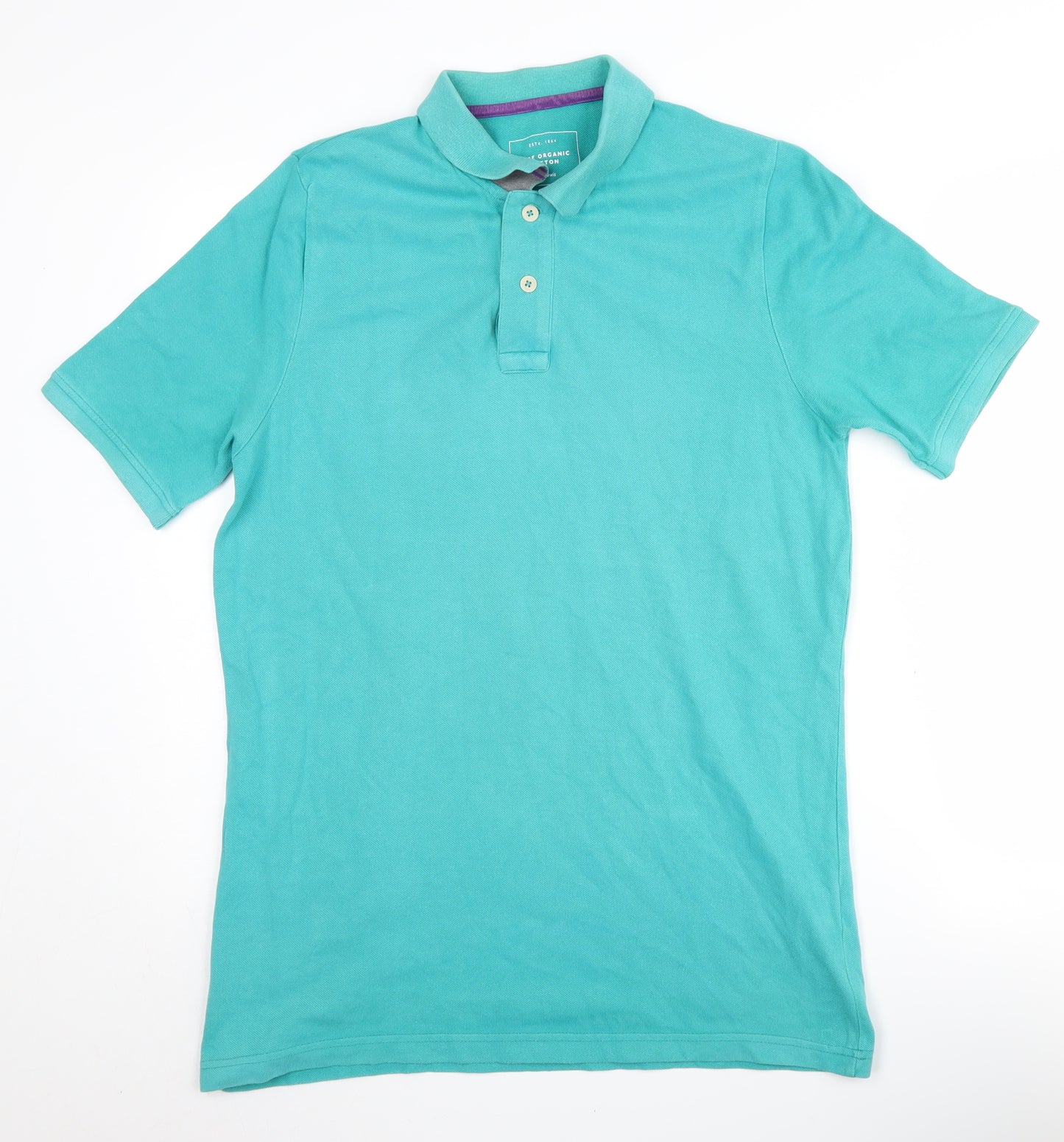 John Lewis Men's Green Polo Shirt Medium Cotton Casual