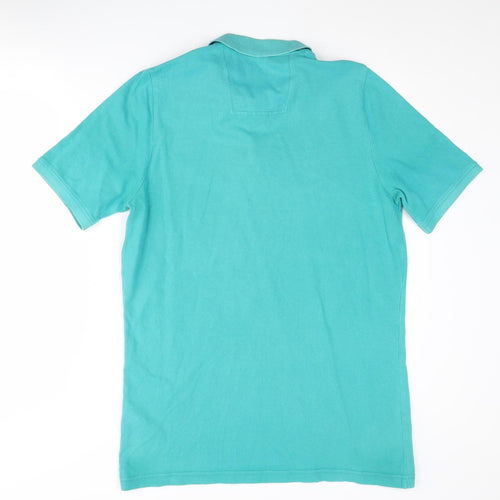 John Lewis Men's Green Polo Shirt Medium Cotton Casual