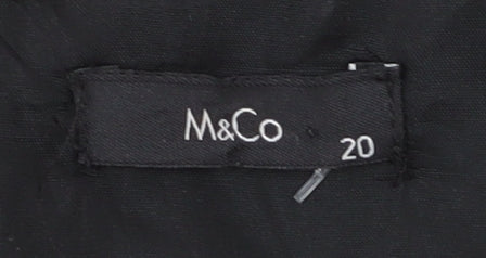 M&Co Women's Black A-Line Dress, Size 20, Floral Pattern