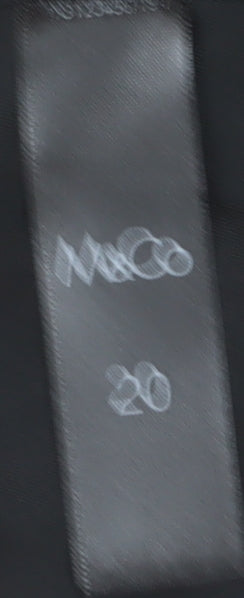 M&Co Women's Black A-Line Dress, Size 20, Floral Pattern