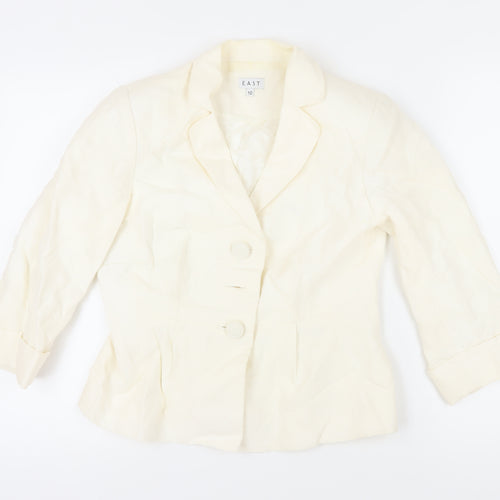 East Women's Ivory Linen Blazer Size 10