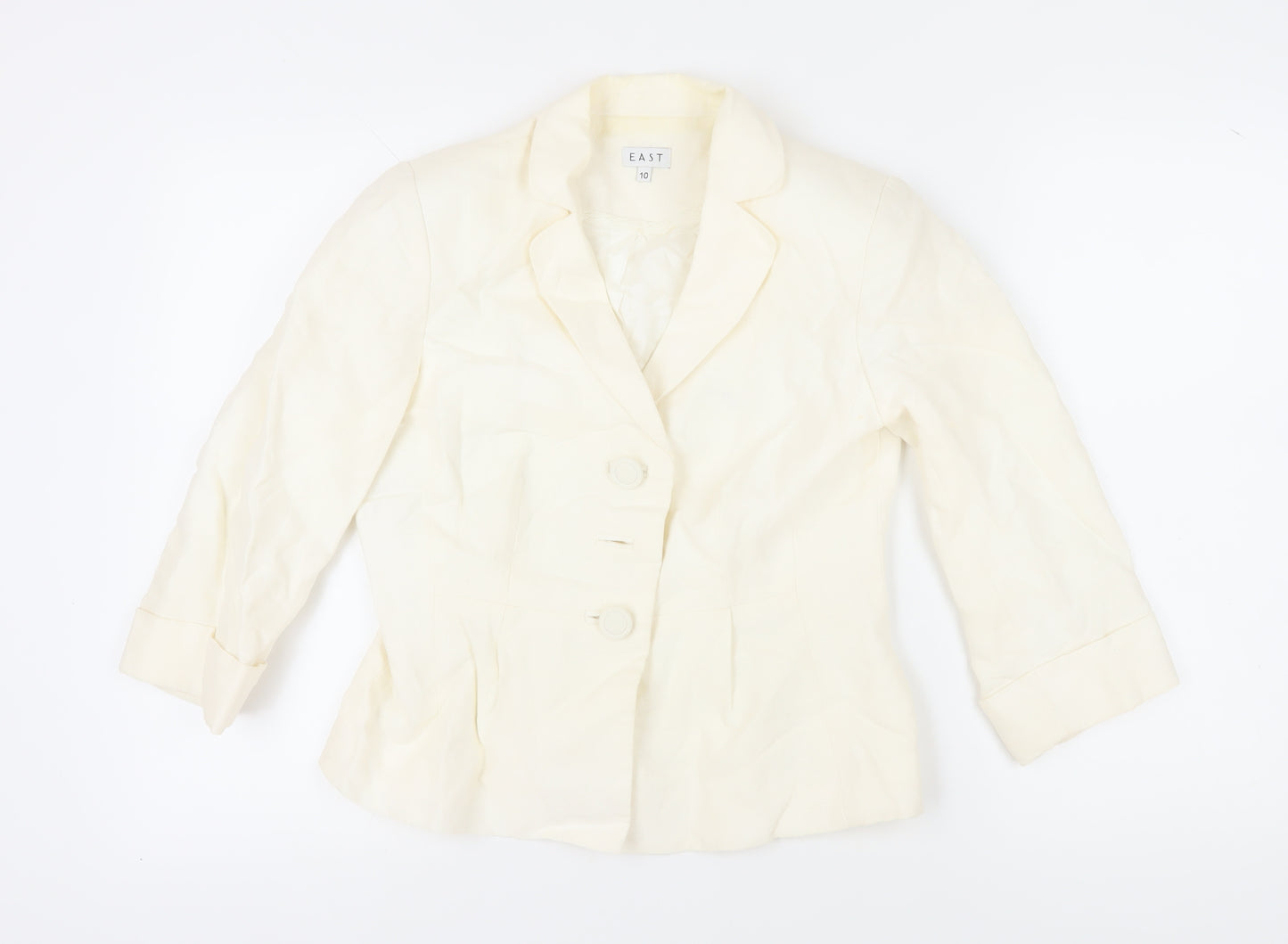 East Women's Ivory Linen Blazer Size 10