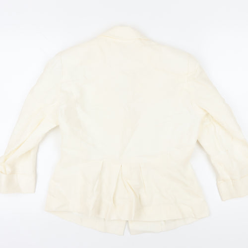 East Women's Ivory Linen Blazer Size 10