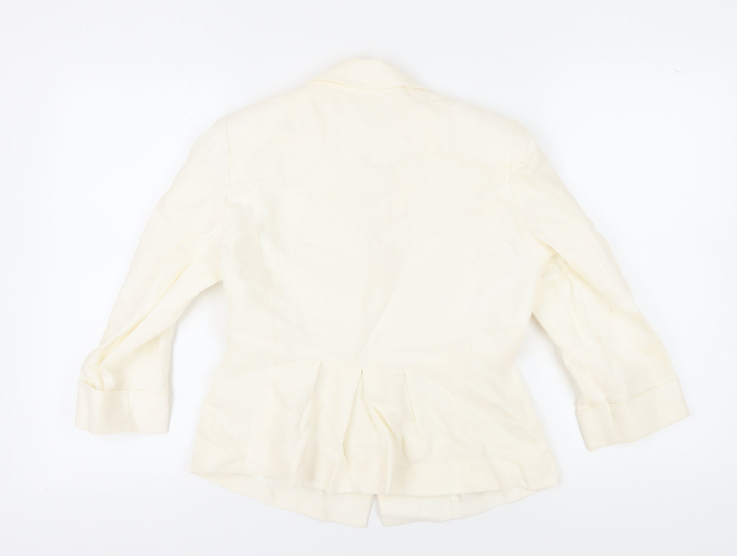 East Women's Ivory Linen Blazer Size 10