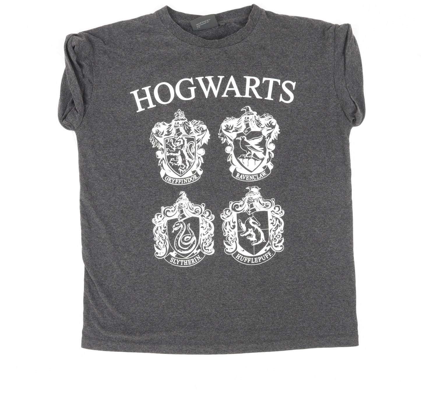 Harry Potter Unisex Grey Hogwarts T-Shirt, Size 12