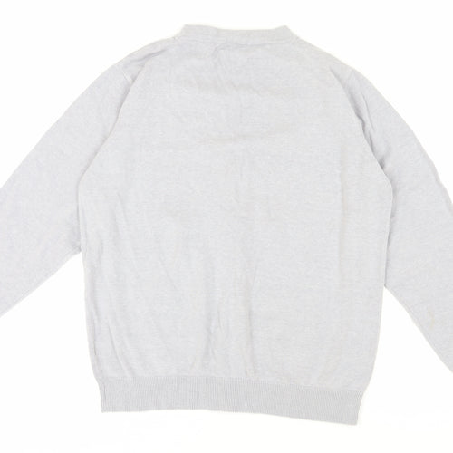Cotton Traders Men's Grey Cardigan, Size L, V-Neck