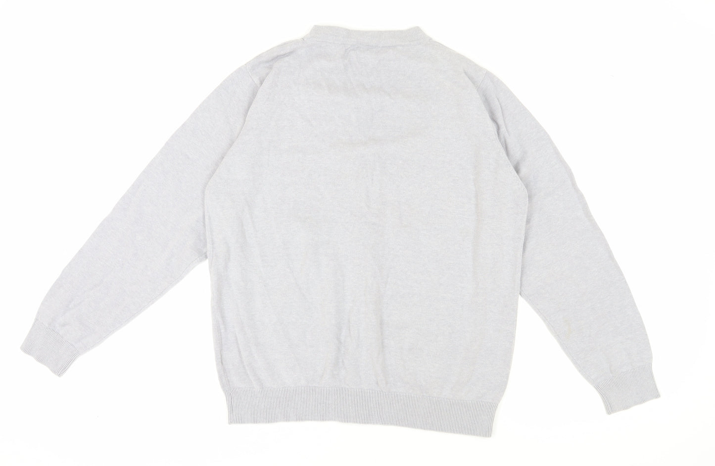 Cotton Traders Men's Grey Cardigan, Size L, V-Neck