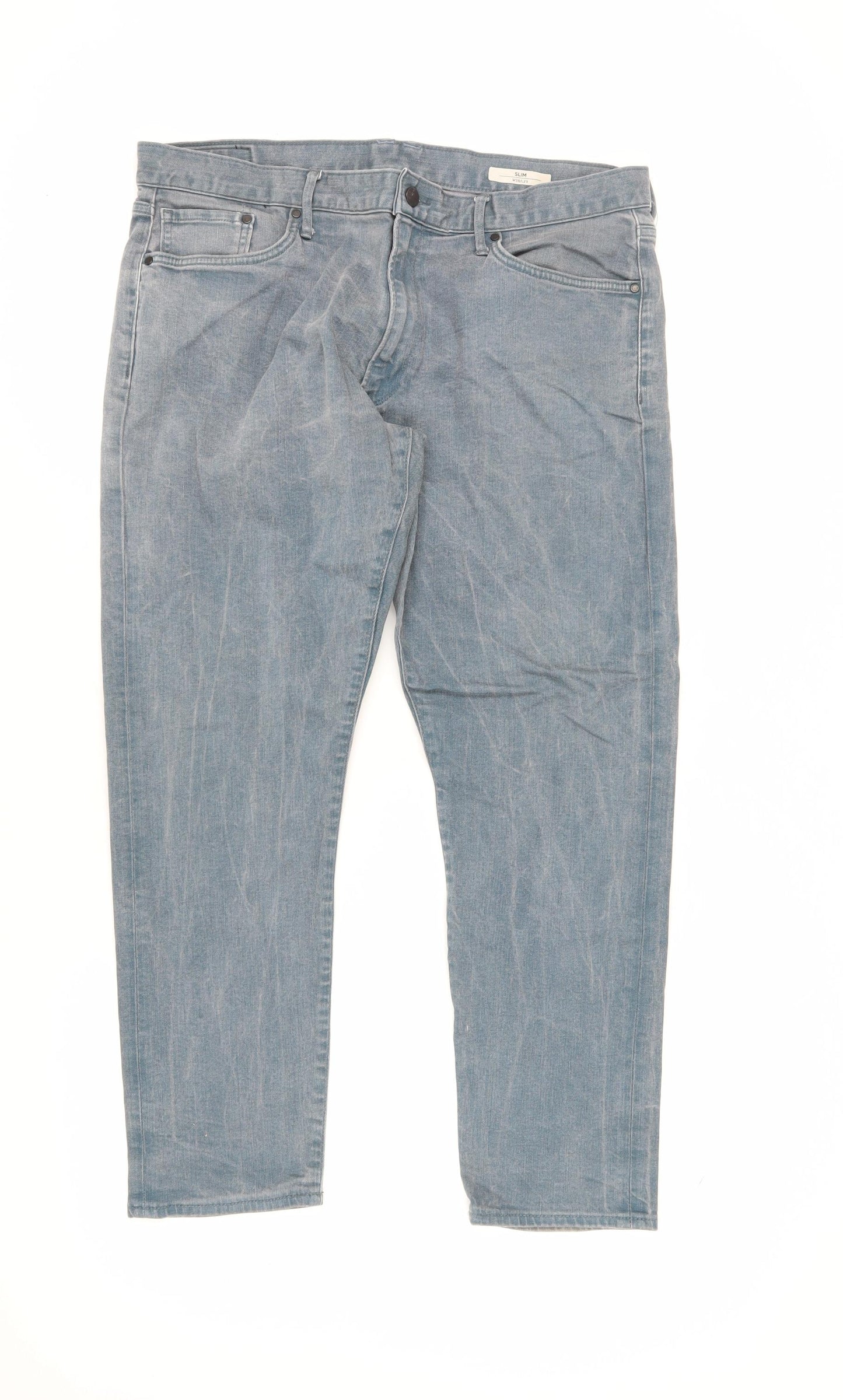 Marks and Spencer Slim Blue Denim Jeans - Men's Size 38
