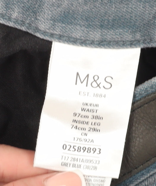 Marks and Spencer Slim Blue Denim Jeans - Men's Size 38