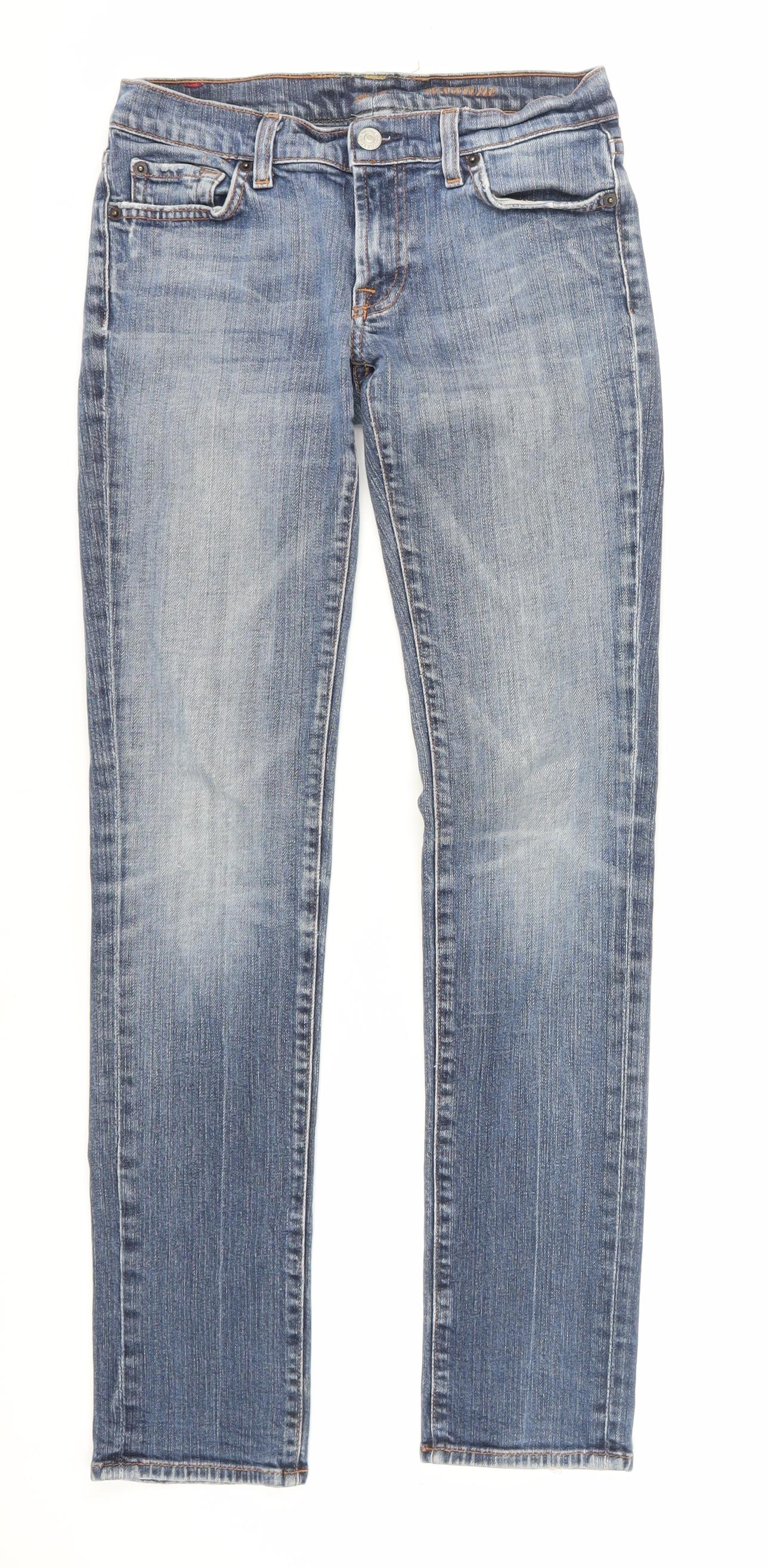 7 For All Mankind Women's Blue Straight Jeans Size 6