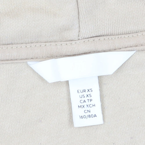 H&M Women's Beige XS Full Zip Hoodie with Hood