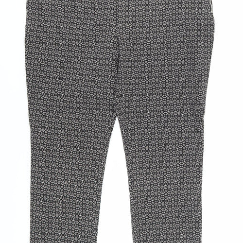 New Look Women's Black Geometric Trousers Size 14