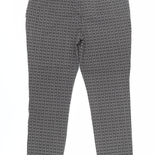 New Look Women's Black Geometric Trousers Size 14