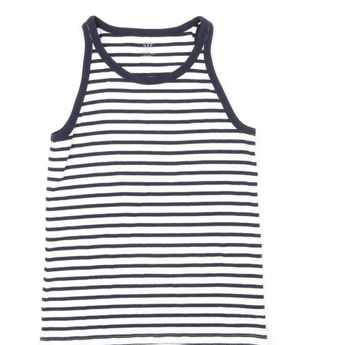 GAP Women's Navy Striped Tank Top, Size L Petite