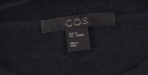COS Women's Black Linen Mock Neck Top Size M